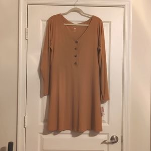 NWT XXL So Brand (Kohl's) Mustard long sleeve dress